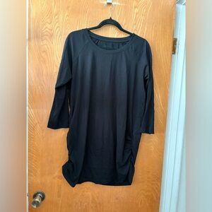 Pact Black Cotton tunic length ruched sides Top XL